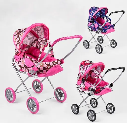 Коляска для ляльки 9391 Melobo, зима-літо, перенесення, з великими колесами, в пакеті (6903101247012) Микс - фото 1