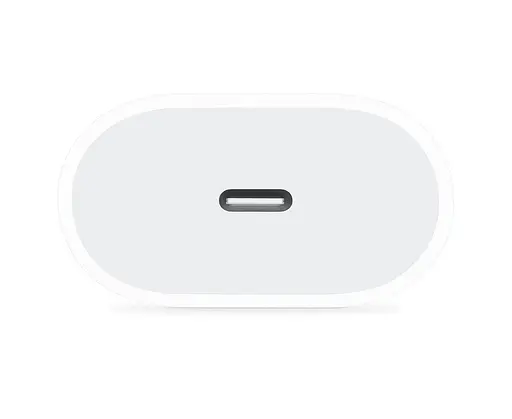 Мережевий зарядний пристрій для Apple iPhone 12 20 W USB-C білий без логотипа - фото 1