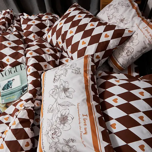 Комплект постільної білизни Moon&Star Бязь Gold Люкс Heart Patch Полуторний 143х210 наволочки 2х40х60 - фото 7