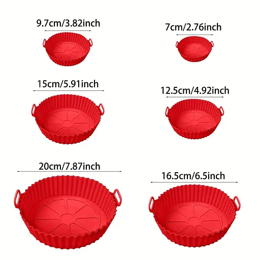 Набор силиконовых форм для аэрофритюрницы аэрогриля и духовки, 6 штук, Kitchen Master Красный 87434 - фото 3