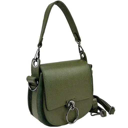 Кроссбоди маленькое кожанное комбинация кожи и замши Firenze Italy F-IT-9887GR-D