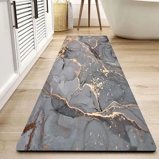 Суперпоглощающий Диатомитовый Коврик Aquarius для ванной и кухни 50 х 120 см Серый Мрамор