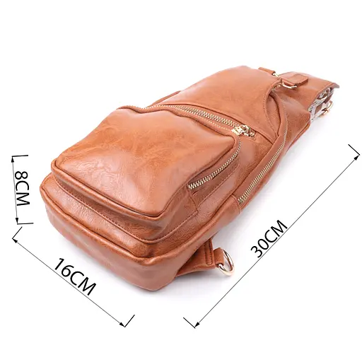 Женская слинг сумка Vintage через плечо из экокожи 16х30х8 см sum0026959 - фото 3