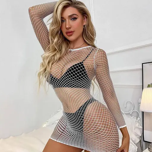 Міні-сукня відкрита та спокуслива S/M/L біла K0758-2 - фото 2