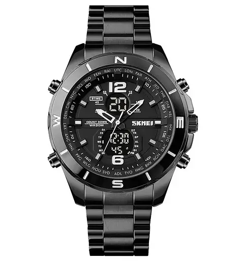 Чоловічий наручний годинник Skmei 1670 (Чорний)