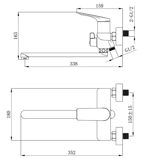 Смеситель для ванны Qtap Vlasta New QTVLA260GMB45645 Gunmetal Black PVD - фото 5