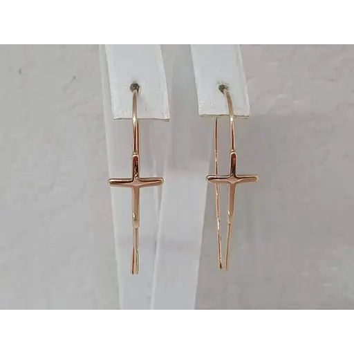 Золоті сережки Платон Хрестики. 1С265/00Б - фото 5