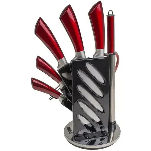 Набір ножів з підставкою 9 шт. Red (NS42SETKN) - фото 4