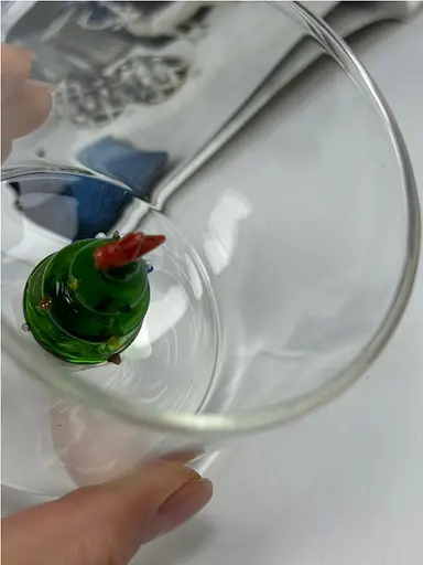 Склянка новорічна Olens 102-1176 з фігуркою всередині Зелена ялинка 310 мл Прозорий - фото 6