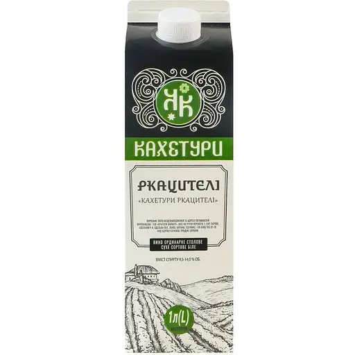 Вино столовое Кахетури Ркацители ординарное сортовое сухое белое 9.5-14% 1 л