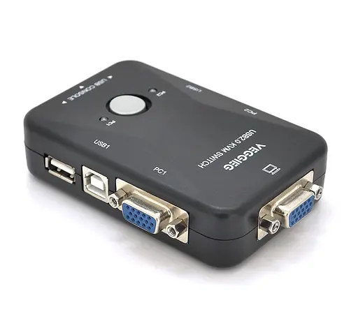 KVM Світч 2-портовий VEGGIEG K201, перемикач USB, VGA сигналу - фото 2