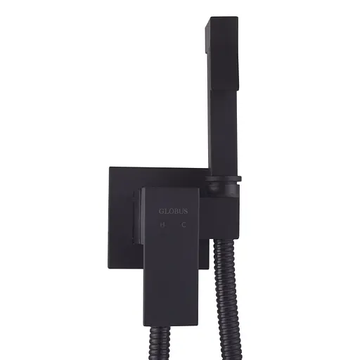 Набір гігієнічного душа прихованого монтажу Globus Lux Niagara GLN-0-106MIX-BB, Чорний матовий - фото 1