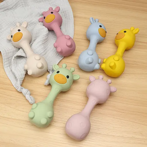 Силіконовий гризунець-брязкальце Cheeks «Жираф» 2 в 1 жовтий — перший м’який друг вашого малюка - фото 5