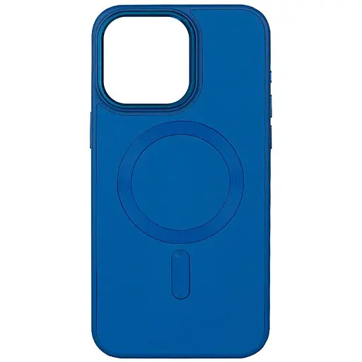 Шкіряний чохол Epik Bonbon Leather Metal Style with MagSafe для Apple iPhone 15, 6.1 Синій/Indigo