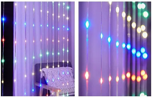 Гирлянда штора SunLamp большие капли росы 3х2.5 метра 250 LED RGB с пультом от USB от powerban - фото 2