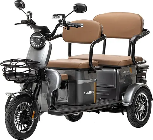 Електроскутер Триколісний 4-місний Crosser TR-4 VAGON (800W, 72V,20Ah) Сірий