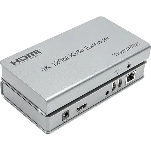Удлинитель HDMI сигнала PowerPlant HDMI 4K/30hz, до 120м, через CAT5E/6 (HDES120-KVM)