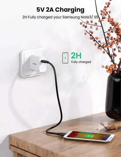 Кабель UGREEN US130 USB 3.0 A Male to Micro USB 3.0 Male Cable 0.5m (Black)(UGR-10840) - фото 4