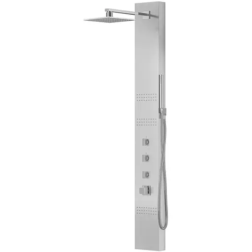 Душова панель Corsan Neo inox LED з термостатом S060TSLLED, Нержавіюча сталь - фото 1