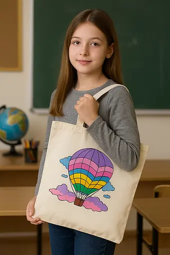 Набор экосумка-раскраска «Полет над облаками» хлопок 220 г/м2 38х42см ROSA Talent [CD] - фото 6