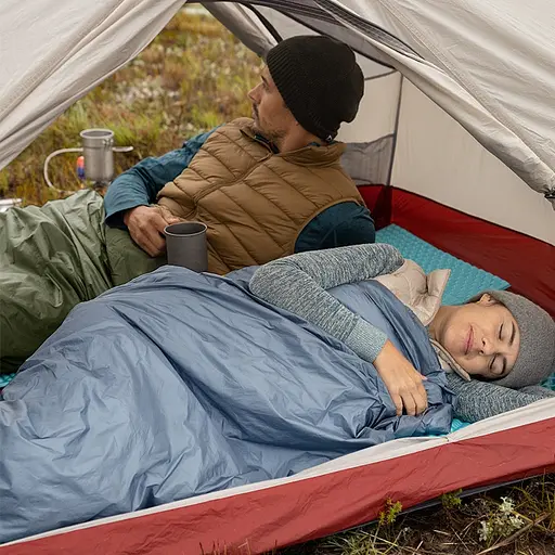 Спальник сверхлегкий Naturehike Ultralight LW180 NH21MSD09 левый, (15°C), p-p M, серо-синий - фото 3