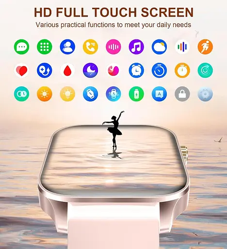 Смарт годинник Iaret Call & Answer, Розумний годинник для жінок, Фітнес-шагомер Монітор серцевого ритму, Артеріальний тиск SpO2 - фото 2