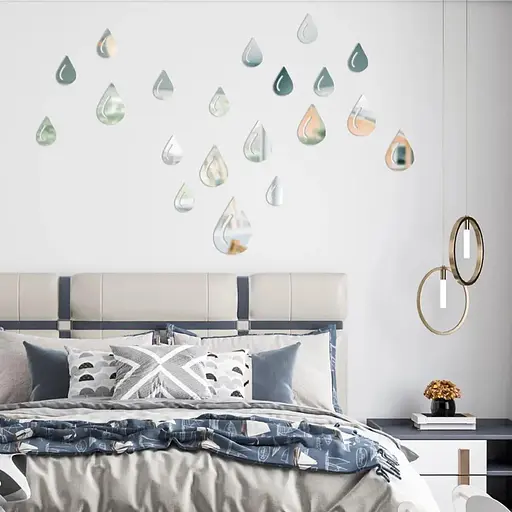 Дзеркальний декор Wall Sticker SW-00002492 акриловий самоклеючий Краплі 20 шт. срібло - фото 5