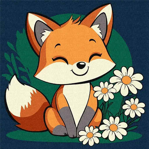 Набор для росписи по номерам для детей 5+ Красивая лисичка, Ideyka, 25x25 см, КНО6299