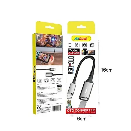 Адаптер переходник Andowl Q-Z019 стандарт USB на Type-C OTG с быстрой скоростью передачи данных - фото 2