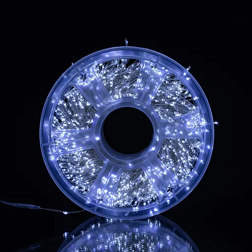 Новорічна гірлянда кімнатна роса Garlando D1500L50MWW 50 м 1500 LED Хвойна лапа білий провід Біле сяйво  - фото 6