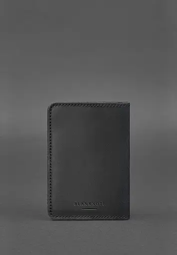 Кожаная обложка для военного билета офицера запаса 8.0 черная Crazy Horse - фото 5