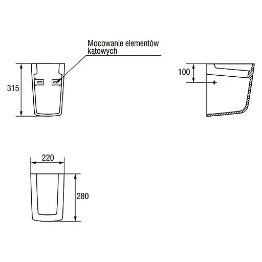 Півп'єдестал Cersanit Carina K31-003 - фото 2