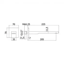 Излив Paffoni 20,5 см chrome ZBOC121CR, Хром - фото 2