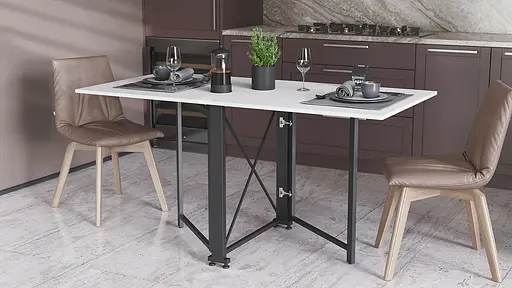 Стіл-книга трансформер Оріон 2 Ferrum-decor 750x1520x730 Чорний метал ДСП Біле 16 мм (FRD-104583) - фото 4