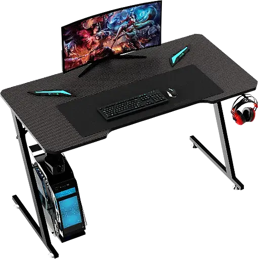 Геймерский компьютерный стол GT Racer T-1213, 120x60x73 Black (T-1213 (120x60x73) Black) - фото 2