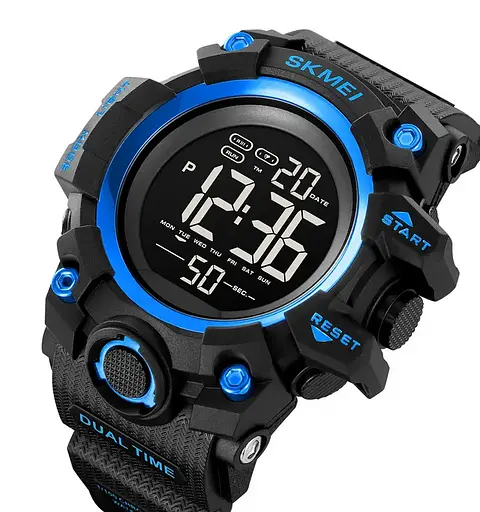 Годинники чоловічі спортивні Skmei 2140 hamlet (Чорний з синім) - фото 2