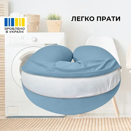 Подушка для вагітних та годування Sei Design трикотаж гіпоалергенна, наволочка з бавовни на блискавці м'ята 30 х 190 см (8000036178*004) - фото 4