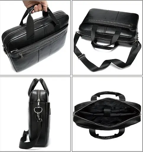 Чоловіча шкіряна сумка Vintage 40х28х6,5 см sum0012579 - фото 10