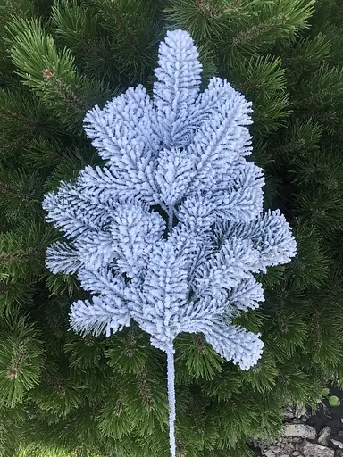 Гілка хвойна Hvoya Premium лита зелена засніжена 53 см 3 шт. - фото 7