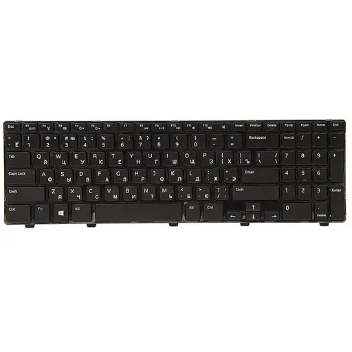 Клавіатура для ноутбука DELL Inspiron 15: 3521; Vostro: 2521 чорний, чорний фрейм