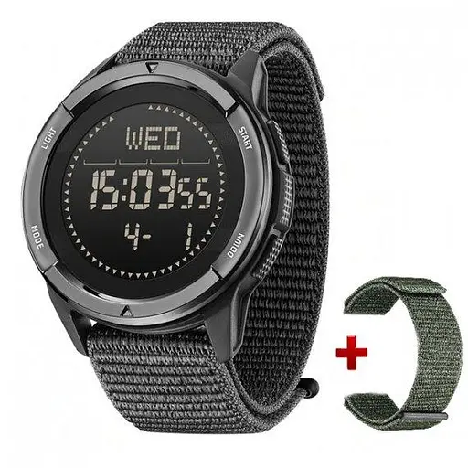 Чоловічий наручний тактичний годинник North Edge Alps (2 ремінці) Чорний