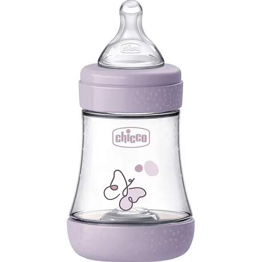 Бутылка для кормления Chicco Perfect 5 пластиковая с силиконовой соской 0+ месяцев розовый 150 мл (20211.12.40) - фото 1