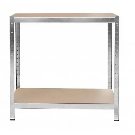 Стелаж металевий 90x50x30 см ЦИНК 2 полички MДФ (5 мм) БОНА-ПРО