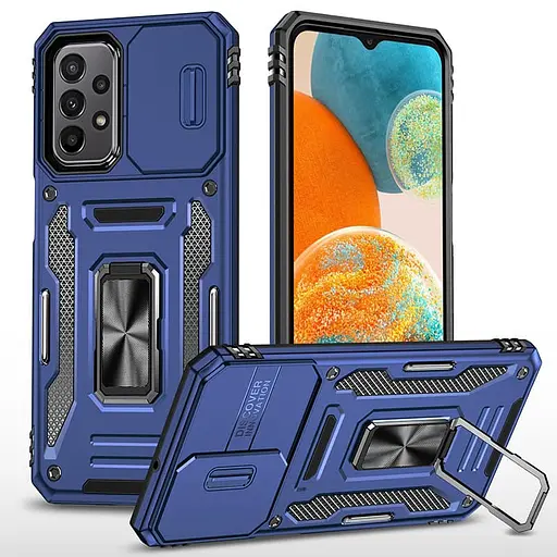 Чохол ударостійкий Epik Camshield Army Ring для Samsung Galaxy A23 4G Синій/Navy - фото 4