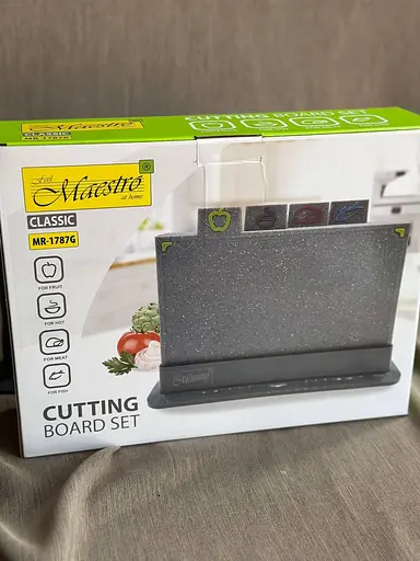 Набір обробних дощок Maestro MR-1787G пластиковий на підставці 4 шт. Сірий - фото 8