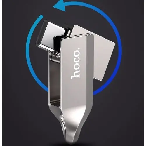 Флеш-накопитель USB-A/C Hoco UD8 Smart Type-C USB drive 64Gb серебристый - фото 4