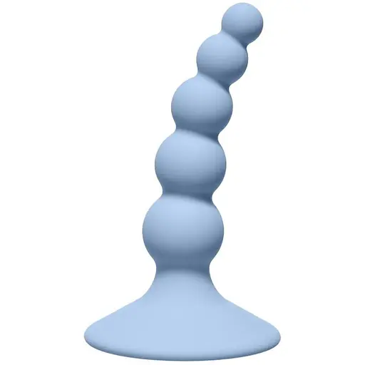 Анальна пробка Lola Games Ribbed Plug 10.5 см (блакитний)