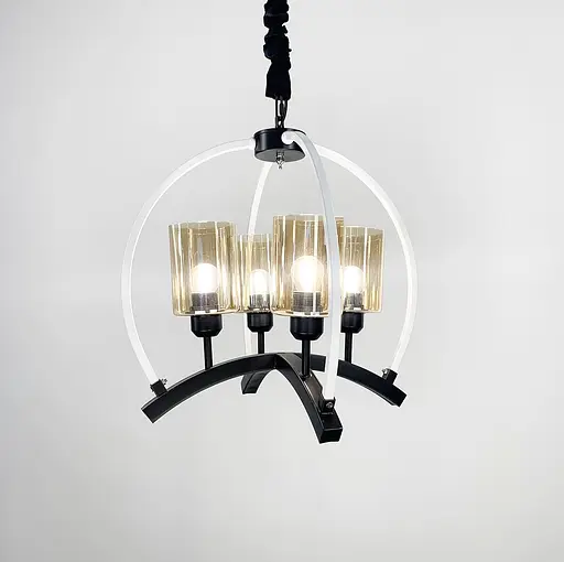 Люстра Loft у чорно-білому каркасі Line.F 048/4 - фото 2