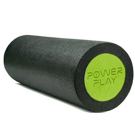 Масажний ролик (роллер) гладкий PowerPlay 4021 Fitness Roller Чорно-зелений (30x15 см) (PP_4021_BL/Green_(30*15)) - фото 1