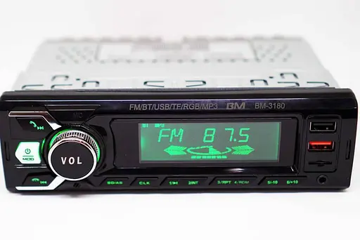 Автомобильная магнитола 1DIN с Bluetooth, RGB-подсветкой и LCD-дисплеем, ресивер в авто с поддержкой USB, TF/microSD и AUX, MP3 - фото 1